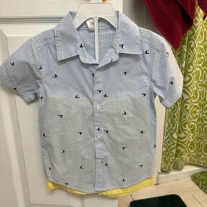 Boys shorts and button down 3 T